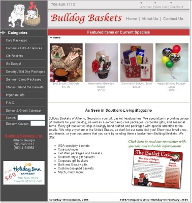 www.BulldogBaskets.com Home page