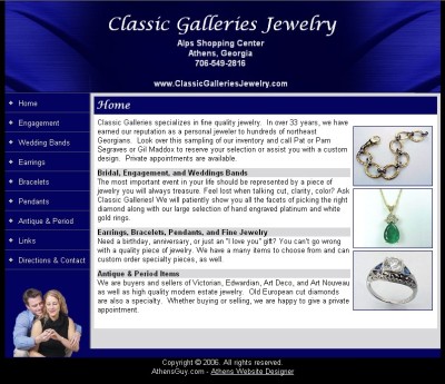 Classic Galleries Jewelry home page
