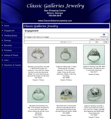 Classic Galleries Jewelry gallery page