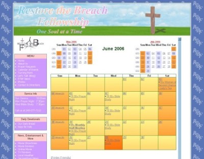 Restore the Breach Fellowship - Church Groups Calendar