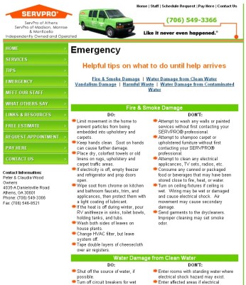 ServPro of Athens interior page