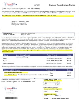 Domains USA Scam Letter